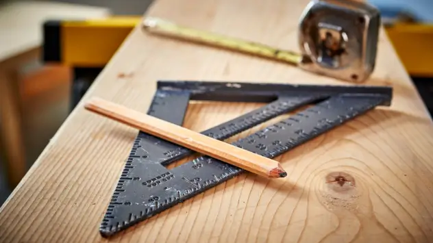Carpentry tools on wood
