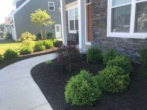 residential landscaping outside of stone home